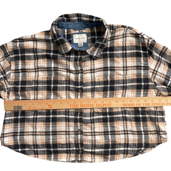 American Eagle Flannel Shirt Women’s Large Plaid Button Down Long Sleeve Cotton - Picture 3 of 6